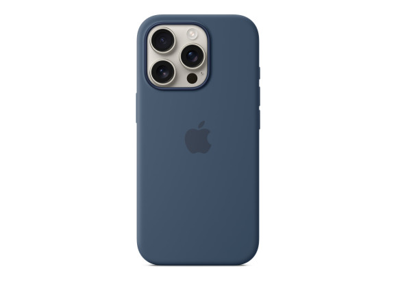 Чехол для iPhone 16 Pro Silicone with MagSafe синий деним
