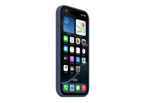 Чехол для iPhone 16 Pro Silicone with MagSafe синий деним
