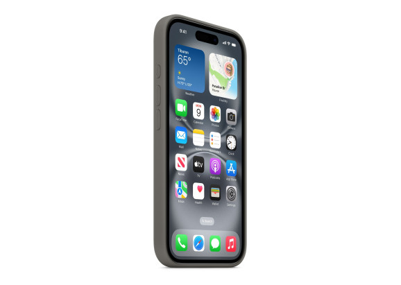 Чехол для iPhone 16 Silicone with MagSafe серый