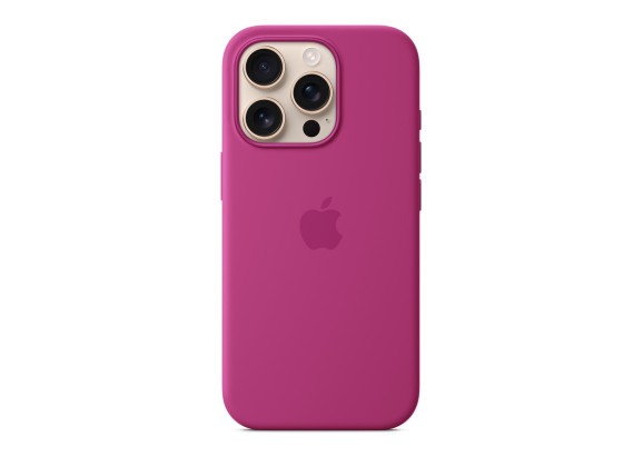Чехол для iPhone 16 Pro Silicone MagSafe фуксия
