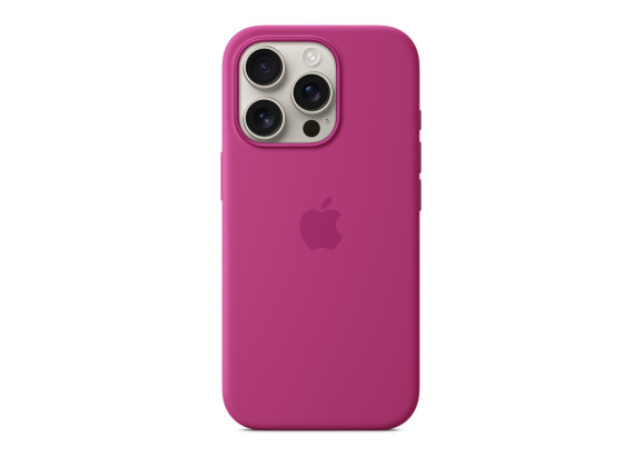 Чехол для iPhone 16 Pro Silicone MagSafe фуксия