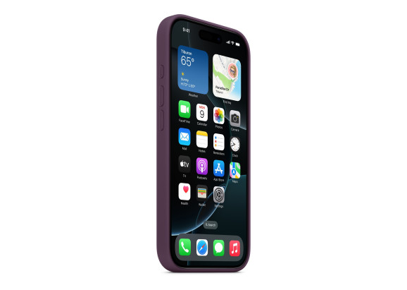 Чехол для iPhone 16 Pro Silicone with MagSafe сливовый