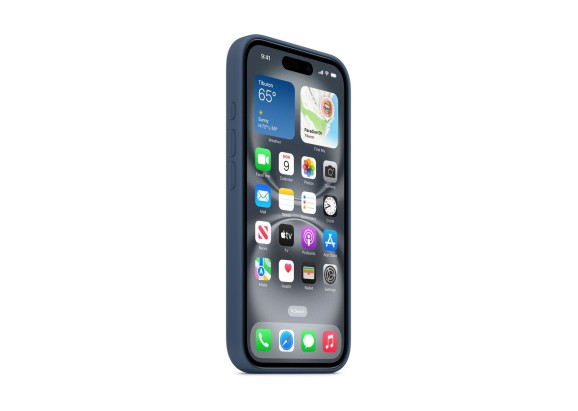 Чехол для iPhone 16 Silicone MagSafe синий деним