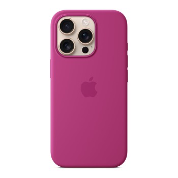 Чехол для iPhone 16 Pro Silicone MagSafe фуксия