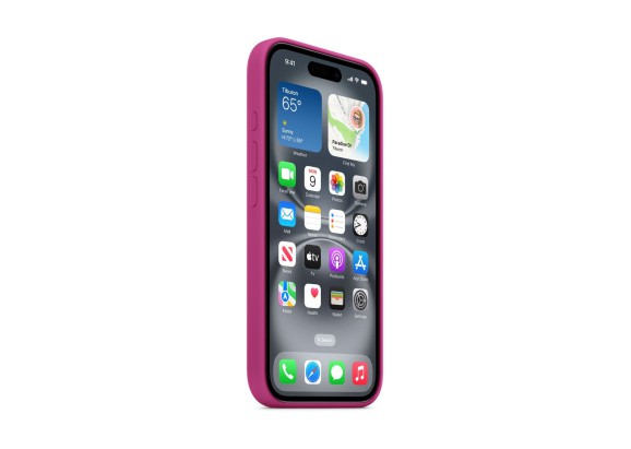 Чехол для iPhone 16 Silicone MagSafe фуксия