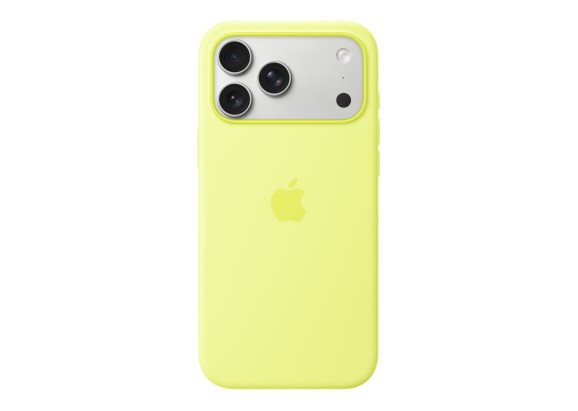 Чехол для iPhone 17 Pro Max Silicone MagSafe неоново-желтый