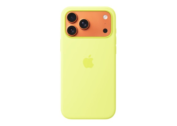 Чехол для iPhone 17 Pro Max Silicone MagSafe неоново-желтый