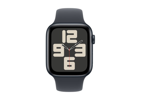 Apple Watch SE 2024 40mm Midnight Aluminium Case, Sport Band (Midnight) S/M