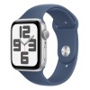 Apple Watch SE 2024 40mm Silver Aluminium Case, Sport Band (Denim) S/M