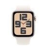 Apple Watch SE 2024 40mm Starlight Aluminium Case, Sport Band (Starlight) S/M