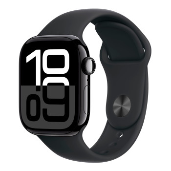 Apple Watch Series 10 42mm Jet Black Aluminium Sport Band Black S/M