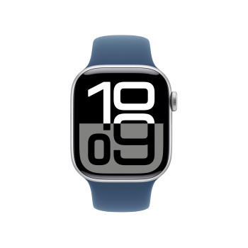 Apple Watch Series 10 42mm Silver Aluminium Case Sport Band Blue S/M