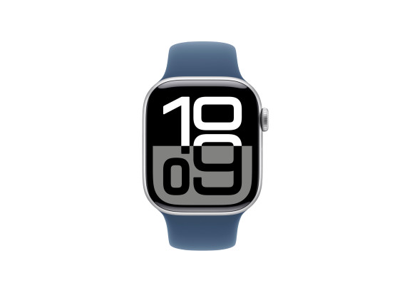 Apple Watch Series 10 46mm Silver Aluminium Case Sport Band Blue M/L