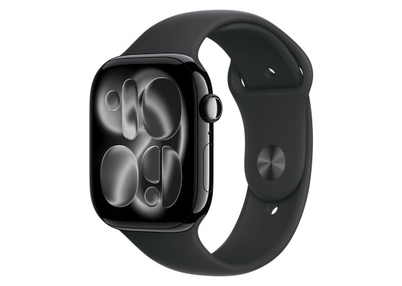 Apple Watch Series 11 42mm Jet Black Aluminum Black Sport Band S/M