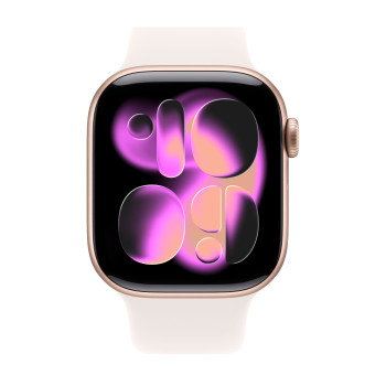 Apple Watch Series 11 42mm Rose Gold Aluminum Light Blush Sport Band S/M