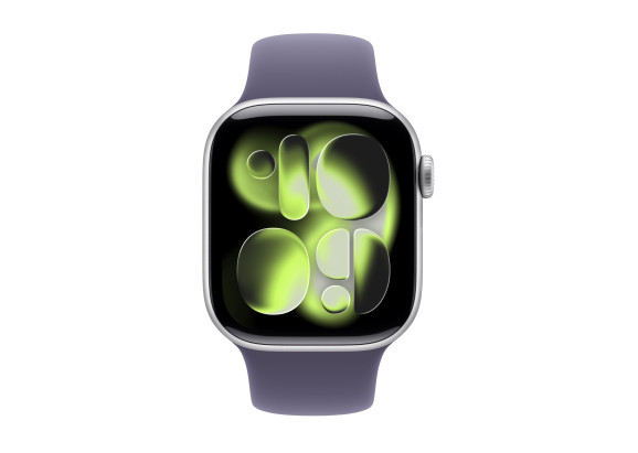 Apple Watch Series 11 42mm Silver Aluminium Purple Fog Sport Band S/M