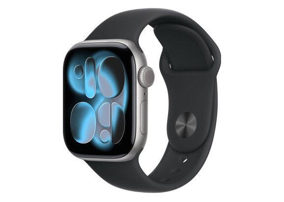 Apple Watch Series 11 42mm Space Grey Aluminium Black Sport Band S/M