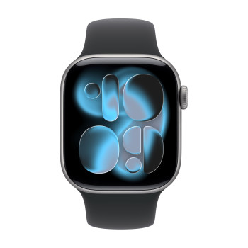 Apple Watch Series 11 42mm Space Grey Aluminium Black Sport Band S/M