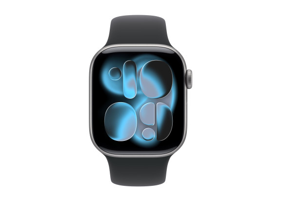 Apple Watch Series 11 42mm Space Grey Aluminium Black Sport Band S/M