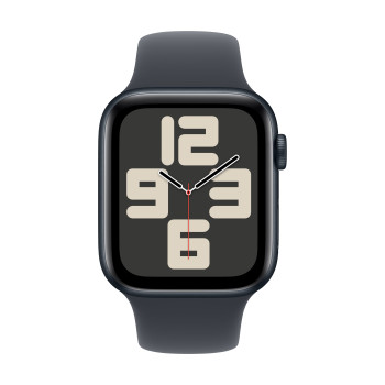 Apple Watch SE 2024 40mm Midnight Aluminium Case, Sport Band (Midnight) S/M