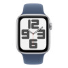 Apple Watch SE 2024 40mm Silver Aluminium Case, Sport Band (Denim) S/M