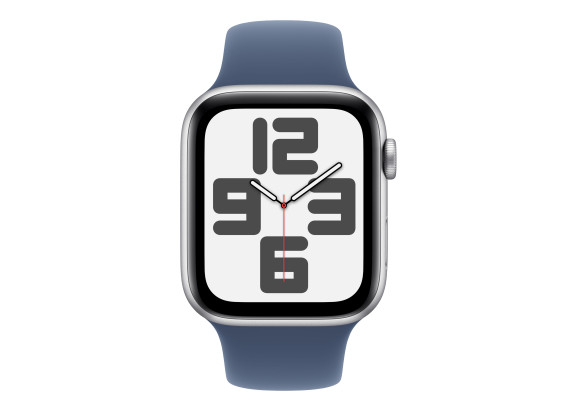 Apple Watch SE 2024 40mm Silver Aluminium Case, Sport Band (Denim) S/M