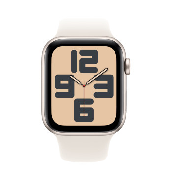 Apple Watch SE 2024 40mm Starlight Aluminium Case, Sport Band (Starlight) S/M