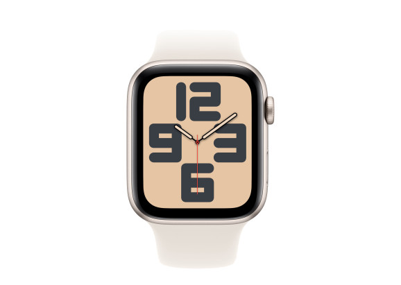 Apple Watch SE 2024 40mm Starlight Aluminium Case, Sport Band (Starlight) S/M