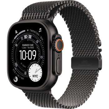 Apple Watch Ultra 3 49mm Black Titanium Milanese Loop Black M