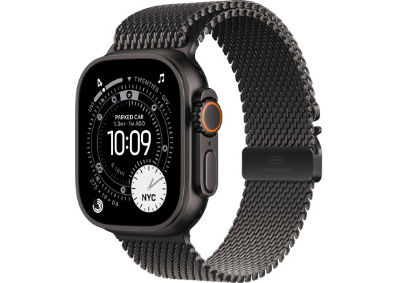 Apple Watch Ultra 3 49mm Black Titanium Milanese Loop Black M