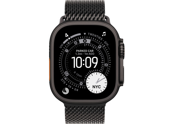Apple Watch Ultra 3 49mm Black Titanium Milanese Loop Black M