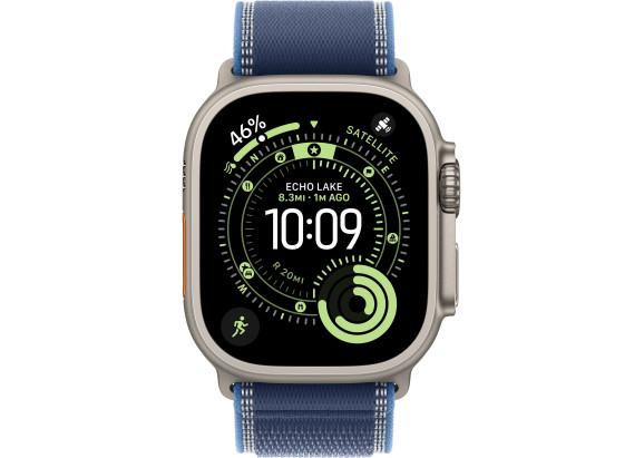 Apple Watch Ultra 3 49mm Natural Titanium Bright Blue Trail Loop M/L