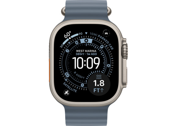 Apple Watch Ultra 3 49mm Natural Titanium Anchor Blue Ocean Band